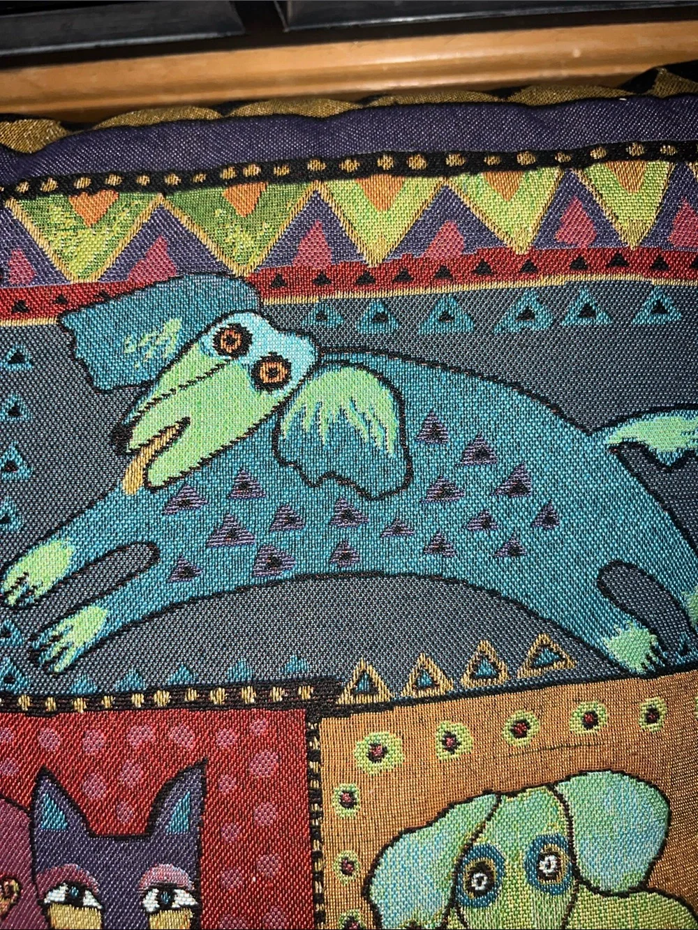 Laurel Burch Mythical Dog Decorative Pillow